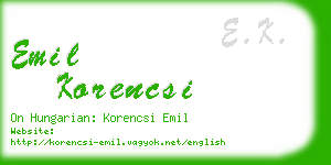 emil korencsi business card